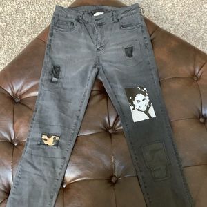 Black girl magic distressed jeans